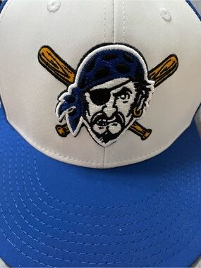 The Game Pro Pittsburgh Pirates Fitted Hat Size S Blue White Retro Logo